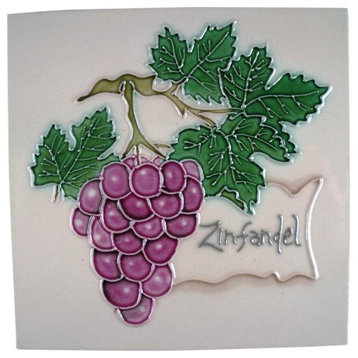 Zinfandel Wine Tasting Grapes Ceramic Tile Art