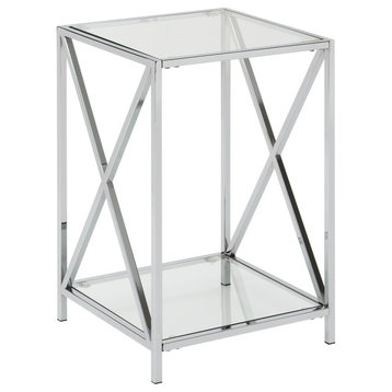Oxford Chrome End Table With Shelf