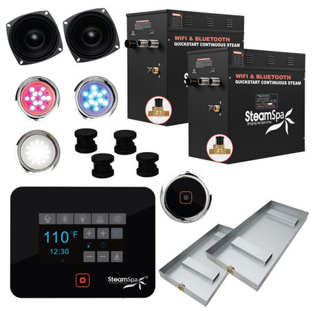 Black Series Wifi/Bluetooth 21kW QuickStart Steam Bath Generator, Matte Black