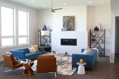 Example of a trendy living room design in Salt Lake City