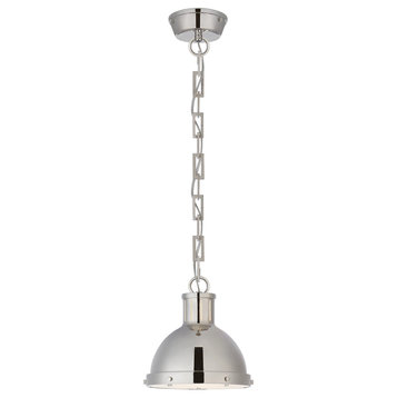 Hicks Pendant, 1-Light, Polished Nickel, Frosted Acrylic, 8.75"W