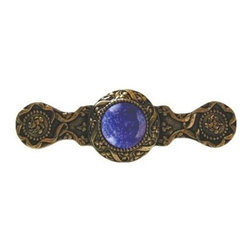 Inviting Home Inc. - Victorian Pull, 24K Gold Plate With Blue Sodalite - Cabinet And Drawer Handle Pulls