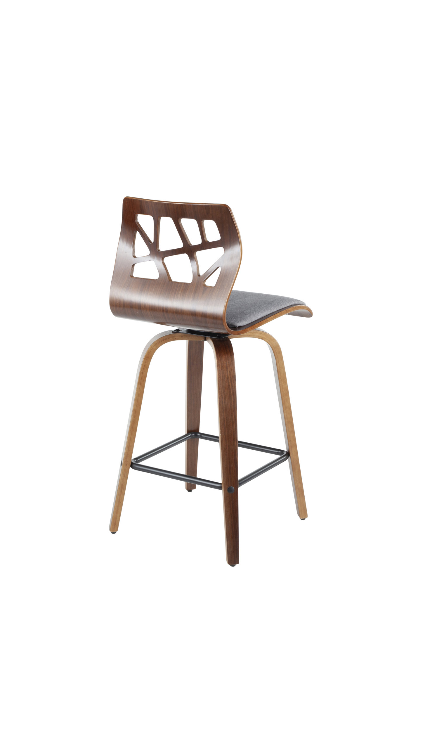 Folia Counter Stool, Set of 2, Light Gray Fabric