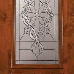 Slab Entry Single Door 80 Alder Evangeline 2 Panel Arch Lite Glass - Front Doors