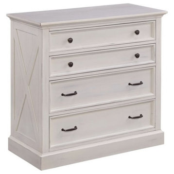Bowery Hill 4 Drawer Wooden Chest in White