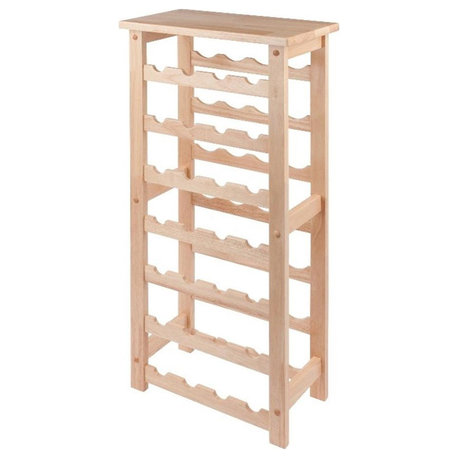 Winsome Napa 28 Bottle Transitional Solid Wood Wine Rack in Natural