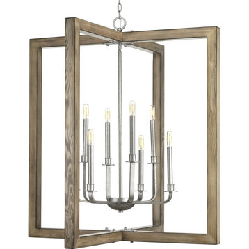 Turnbury Collection Eight-Light Chandelier, Galvanized Finish