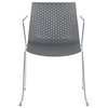 Lumisource Matcha Chair, Chrome and Gray, Set of 2