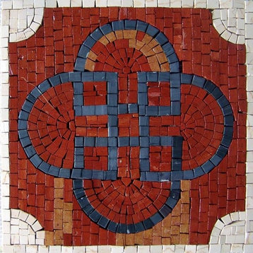 Modern Geometric Mosaic, Azur, 12"x12"