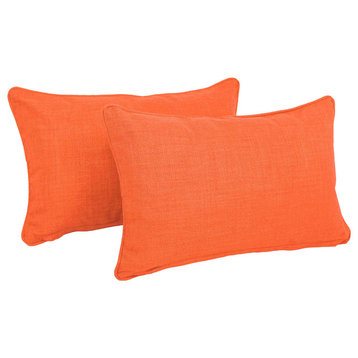 20"x12" Outdoor Spun Polyester Back Support Pillows, Set of 2, Orange