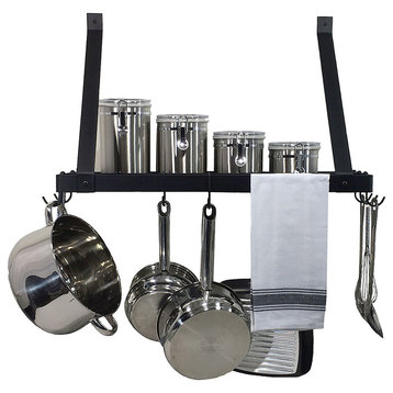 Rogar All in 1 Wall Mounted Pot Rack With Shelf