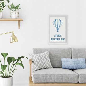 "Life Is a Beautiful Ride - Hot Air Balloon" Framed Painting Print