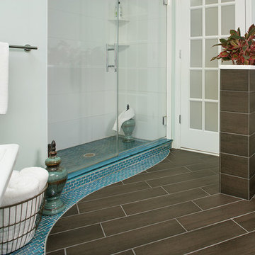 Playful Contemporary Hall Bath