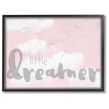 "Little Dreamer Pink Clouds" 16x20, Large Framed Giclee Texturized Art