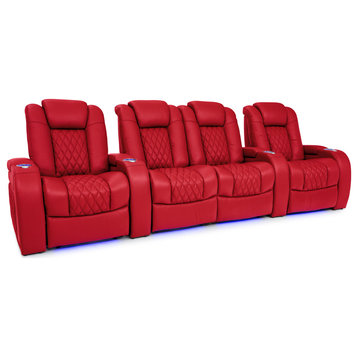 Seatcraft Diamante, Red, Row of 4 With Middle Loveseat
