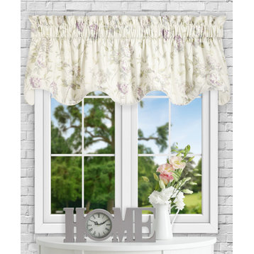 Abigail 70" x 17" Lined Scallop Valance, Lilac