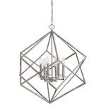 Uttermost - Uttermost Euclid 6 Light 26" Pendant, Polished Nickel - An Elegant Polished Nickel Cube Interlocked With Its Twin, At The Center Of Their Intersection Is A 6 Light Candle Cluster With Mini Crystal Bobeches. 6-60 Watt Max, Candelabra Sockets. Includes 15'wire & 7'chain.Uttermost's Lighting Fixtures Combine Premium Quality Materials With Unique High-style Design.With The Advanced Product Engineering And Packaging Reinforcement, Uttermost Maintains Some Of The Lowest Damage Rates In The Industry. Each Product Is Designed, Manufactured And Packaged With Shipping In Mind.