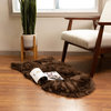 Plush and Soft Faux Sheepskin Fur Shag Area Rug, Dark Brown, 2'x4'Sheespkin