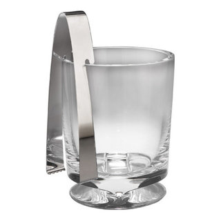 Nambe Barware Groove Glass Ice Bucket with Tongs - Contemporary - Ice ...
