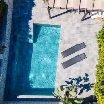 Antique Grey & Pool Garden Grey Porcelain Tiles -Cesme,İzmir Villa