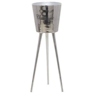 Modern Gray Aluminum Metal Ice Bucket 560025