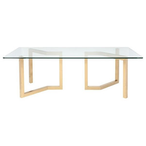 Zinc Table With Gold Sabrina Legs Contemporary Dining Tables By Custom Metal Home Houzz