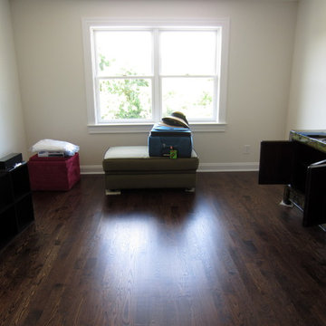 WESTHAMPTON: RED OAK INSTALLED & FINISHED WTH DARK WALNUT STAIN / SATIN OIL POLY