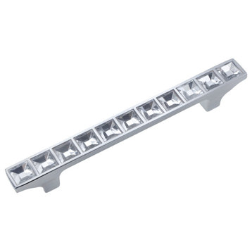 Utopia Alley Gleam Grid 11 Crystal Cabinet Pull, 3.8", Polished Chrome, 10 Pack