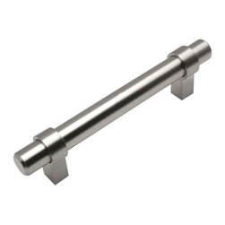 Cosmas - Cosmas 161-3.5SN Satin Nickel 3-1/2&rdquo; CTC (89mm) Euro Bar Pull - Cabinet And Drawer Handle Pulls