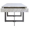 Furniture of America Vasket Contemporary Metal 2-Drawer Coffee Table in Gray