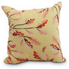 Wild Oak Leaves Floral Print Outdoor Decorative Throw Pillow, Cream, 16"