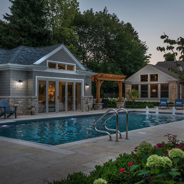 Arlington Heights, IL Swimming Pool and Separate Raised Hot Tub