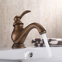 Centerset Single Handle Antique Brass Bathroom Sink Faucet TP0480 - Bathroom Sink Faucets