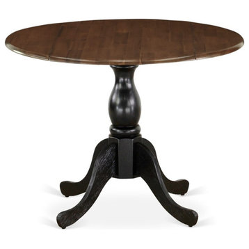 DST-WBK-TP - Wood Table - Walnut Table Top and Black Pedestal Leg Finish