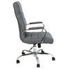 Flash Furniture Leather High Back Office Chair in Gray