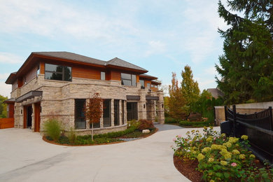 Example of a trendy exterior home design in Detroit