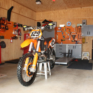 Three spaces in one detached garage.