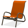 Gardenella Sling Stacking Poolside Chair, Textured Beachwood, Tangerine
