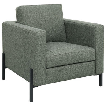 Coaster Tilly Upholstered Fabric Chair with Track Arms in Sage