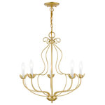 Livex Lighting - Livex Lighting 5 Light Soft Gold Chandelier - The five-light Katarina floral chandelier showcases a graceful look. The soft gold finish completes this timeless and casual design.