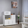 White Kitchen Microwave Storage Cart On Castors