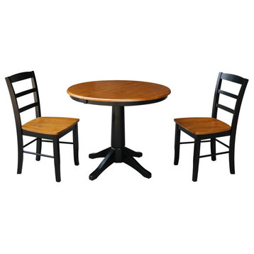 Round Extension Dining Table With 2 Madrid Chairs