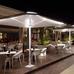 Backlit parasols for restaurant patio - Outdoor Umbrellas