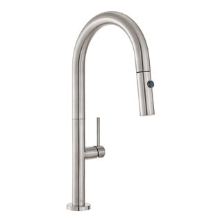 Chalet Single Handle, Pull-Down Kitchen Faucet in Brushed Nickel ...
