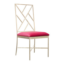 Worlds Away Ashton Silver Pink Dining Chair - Dining Chairs