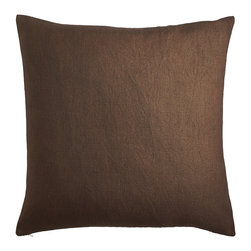 EUROPEAN FLAX LINEN PILLOW COVER &ndash; MOCHA SQUARE - Decorative Pillows
