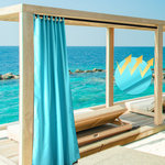 Yescom - LAGarden Outdoor Curtain Panel Tab Top UV30+ Porch Pergola Backyard 2 Piece, Bachelor Button, 54"x84" - Features: