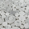 Bubble Mosaic Tile Carrara Venato Carrera Marble Circle Honed, 1 sheet