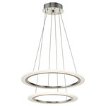 Elan Lighting - Elan Lighting 83670 Hyvo - 25" 2 LED Chandelier - Hyvo creates a fluid and artistic style � like acrobatic rings in motion. Choose from 1, 2 or 3 halo styles in deep bronze or cool brushed nickel, then set the rings straight or angled � in a configuration that works for your space. The light radiates out from the etched white acrylic rims.  Assembly Required: TRUE