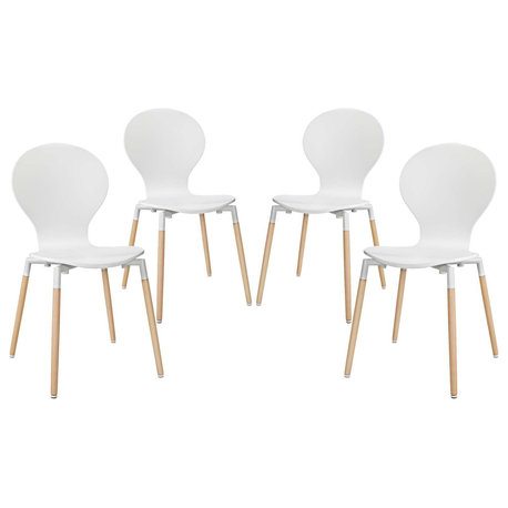 Path Dining Chair Set of 4, White